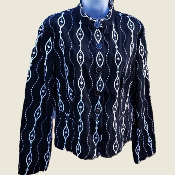 Striking Charter Club 100% Cotton Jacket EUC L - Picture 1 of 5